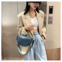 Women's Waist Chest Bag PU Leather Fanny Pack Messenger Shoulder Bag