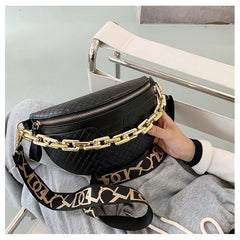 Women's Waist Chest Bag PU Leather Fanny Pack Messenger Shoulder Bag