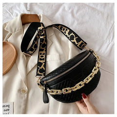 Women's Waist Chest Bag PU Leather Fanny Pack Messenger Shoulder Bag