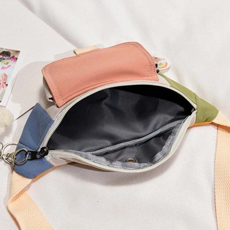 Canvas Waist Bag Women Crossbody Chest Pack Girls Belt Pack