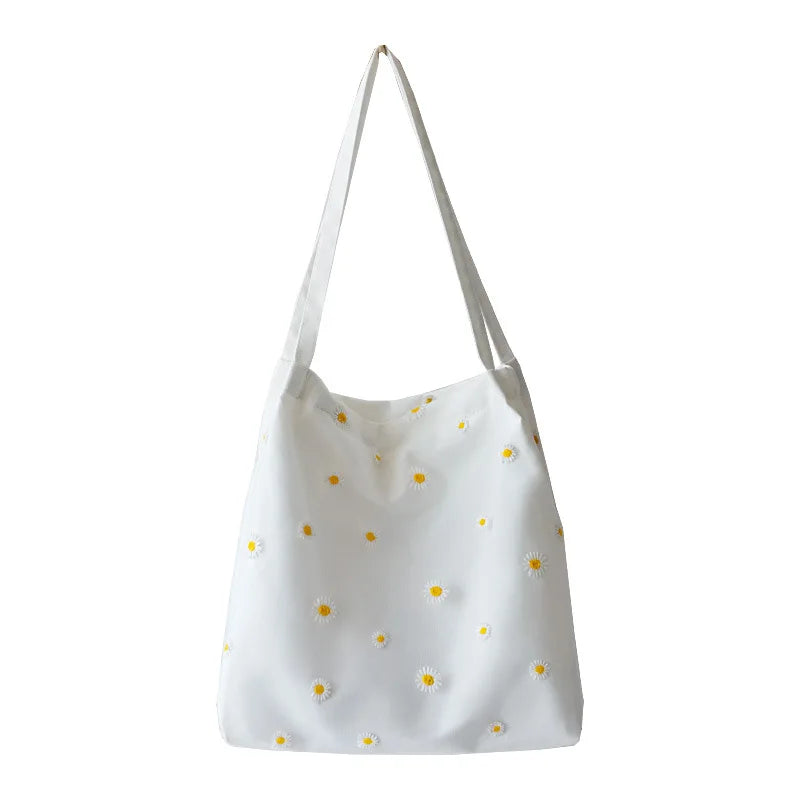 Canvas Women Shoulder Bags INS Lace Mesh Tote Bag Handbags