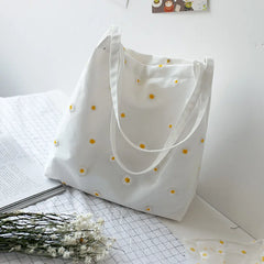 Canvas Women Shoulder Bags INS Lace Mesh Tote Bag Handbags