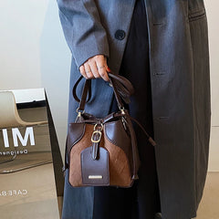 Faux Suede Bucket Bag Pu Leather Tote Handbags Small Shoulder Crossbody Clutch P