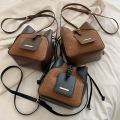 Faux Suede Bucket Bag Pu Leather Tote Handbags Small Shoulder Crossbody Clutch P