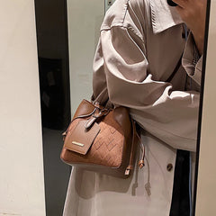 Faux Suede Bucket Bag Pu Leather Tote Handbags Small Shoulder Crossbody Clutch P