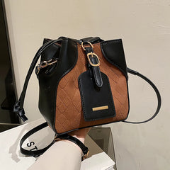Faux Suede Bucket Bag Pu Leather Tote Handbags Small Shoulder Crossbody Clutch P