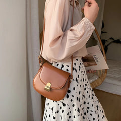Female Bag Casual Lock Saddle Bag Shoulder Messenger Bag Retro Style