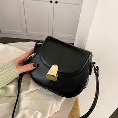 Female Bag Casual Lock Saddle Bag Shoulder Messenger Bag Retro Style
