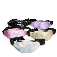 Female Holographic Waist Bag Pink Laser Fanny Pack Belt Chest Bag