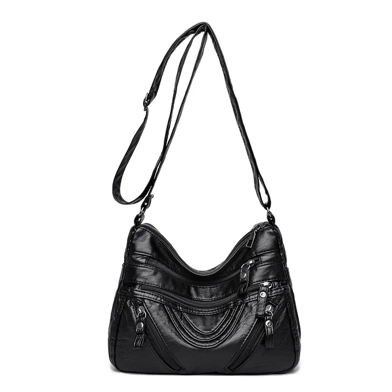 Women's Crossbody Messenger Bag High PU Leather Purse Pocket Shoulder Bag