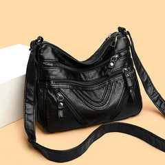 Women's Crossbody Messenger Bag High PU Leather Purse Pocket Shoulder Bag