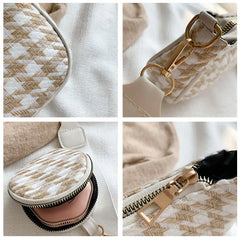 Plaid Printing Shoulder Bags with Round Purse - 2pcs