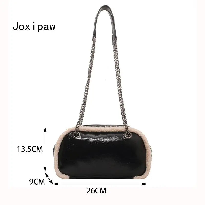 Vintage Plush Square Tote Bag - Large Capacity Handbag for Women