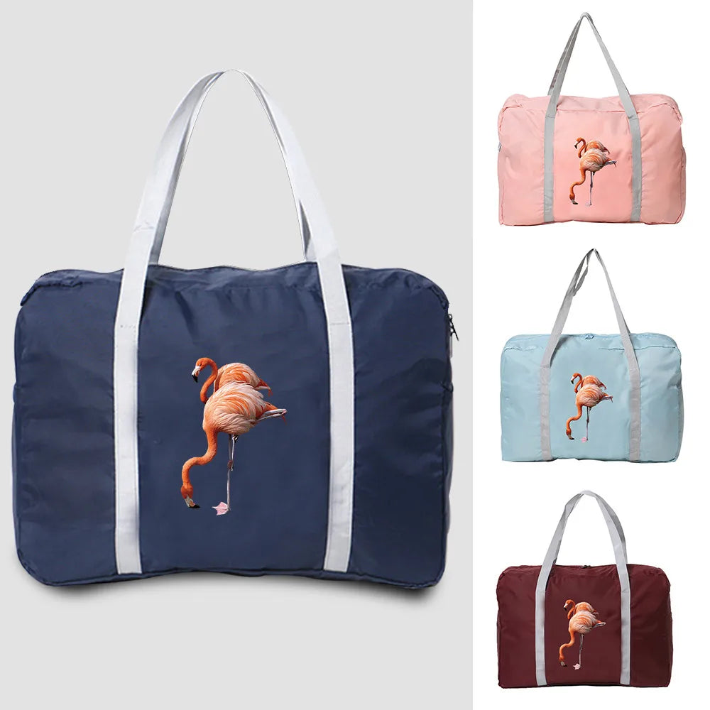 Flamingo Print Duffle Pack Large Travel Bag Organizer Handbag