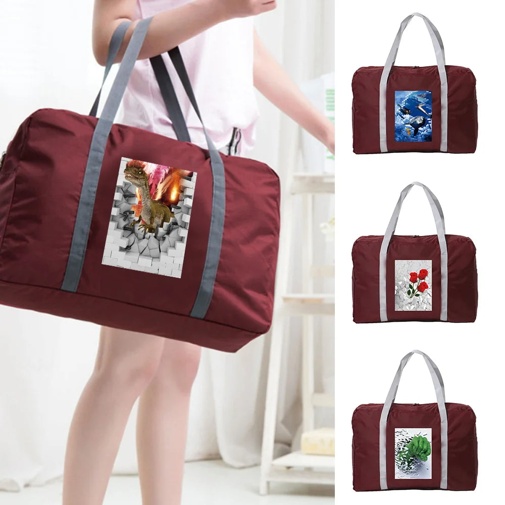 Foldable Travel Bags Unisex Large Capacity Luggage 3D Print Organizers Handbags