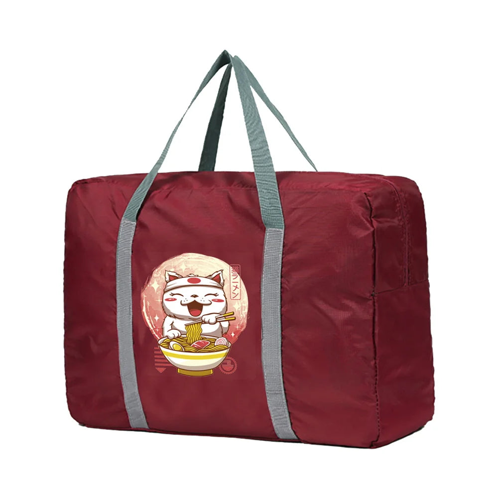 Foldable Travel Bags Unisex Large Capacity Bag Luggage Women Japan Cat Series