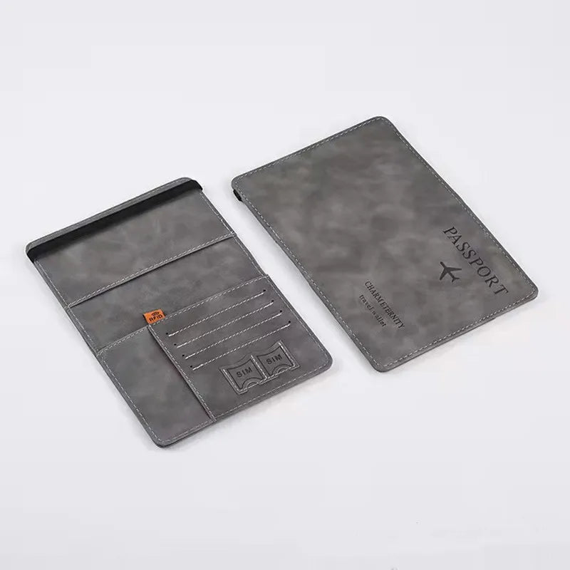 Four Seasons Casual Passport Bag PU Leather Travel Wallet