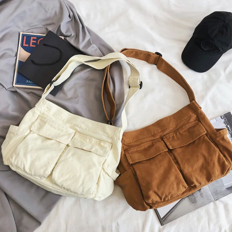 Canvas Teenager Shoulder Bag Women Messenger Bag