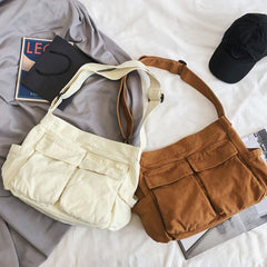 Canvas Teen Shoulder Bag for Girls Women Casual Crossbody Purse