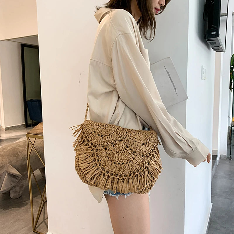 Gusure Evening Bags with Metal Handle Tassel Clutch Chain - Wedding Party