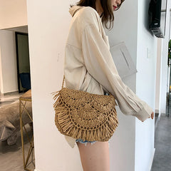 Gusure Evening Bags with Metal Handle Tassel Clutch Chain - Wedding Party