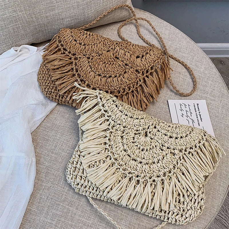 Gusure Evening Bags with Metal Handle Tassel Clutch Chain - Wedding Party