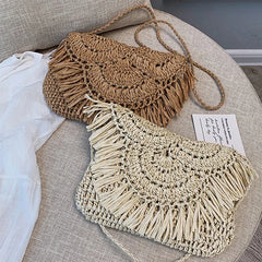 Gusure Evening Bags with Metal Handle Tassel Clutch Chain - Wedding Party
