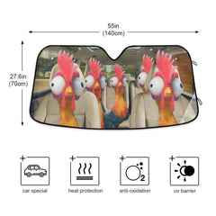 Funny Chickens Roosters Car Sunshade Car Window Shade Car Front Sunshade Cover