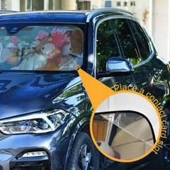 Funny Chickens Roosters Car Sunshade Car Window Shade Car Front Sunshade Cover