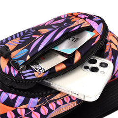 Leaf Printed Waist Bags Large Capacity Fanny Pack Men Women Canvas