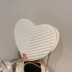 Heart Shaped Laser Shoulder Bag Chain Crossbody Bags for Women