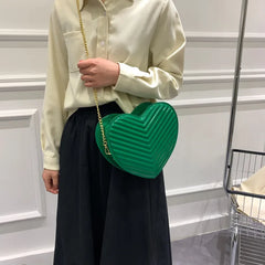 Heart Shaped Laser Shoulder Bag Chain Crossbody Bags for Women
