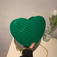 Heart Shaped Laser Shoulder Bag Chain Crossbody Bags for Women