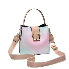 Women's PU Leather Bucket Handbag Lady's Shoulder Cross Body Bag