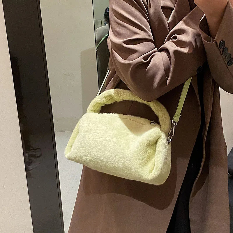 High Plush Handbags Western Style Shoulder Bags Texture Messenger Bag