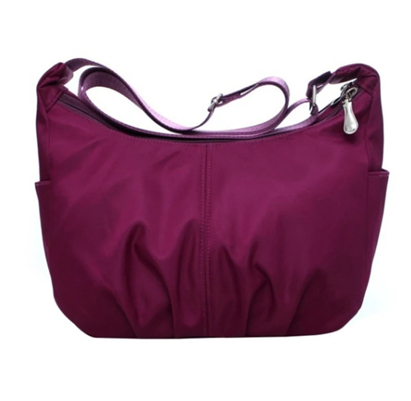 Waterproof Nylon Hobo Messenger Bag Women Crossbody Shoulder Ladies Handbag