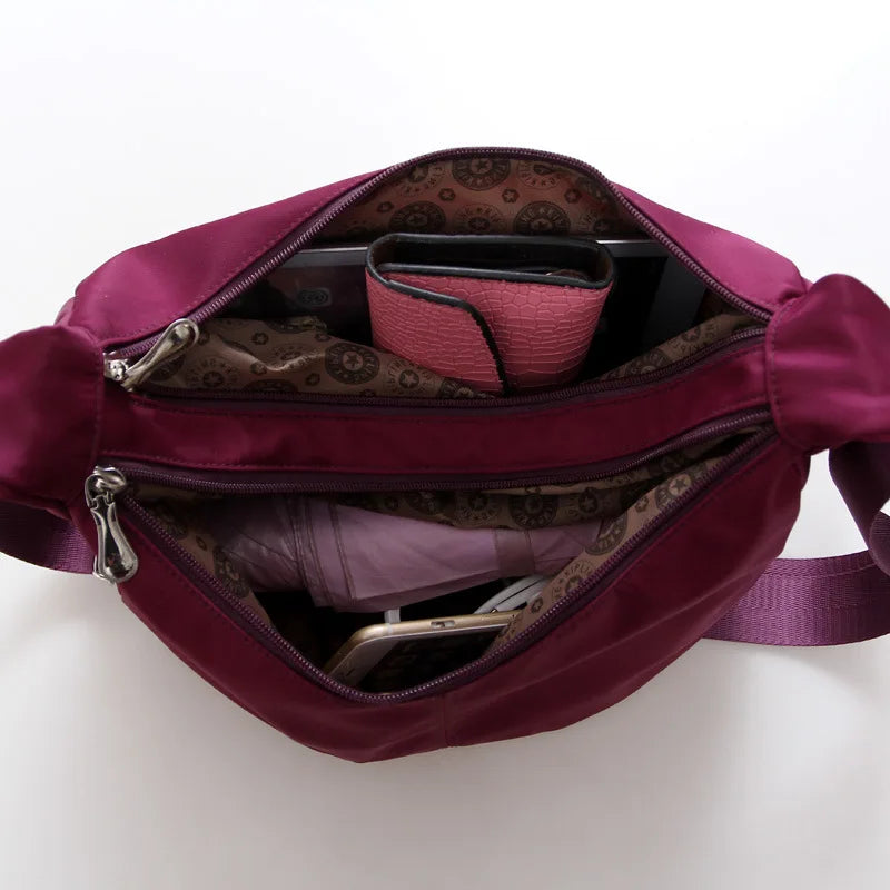 Waterproof Nylon Hobo Messenger Bag Women Crossbody Shoulder Bag
