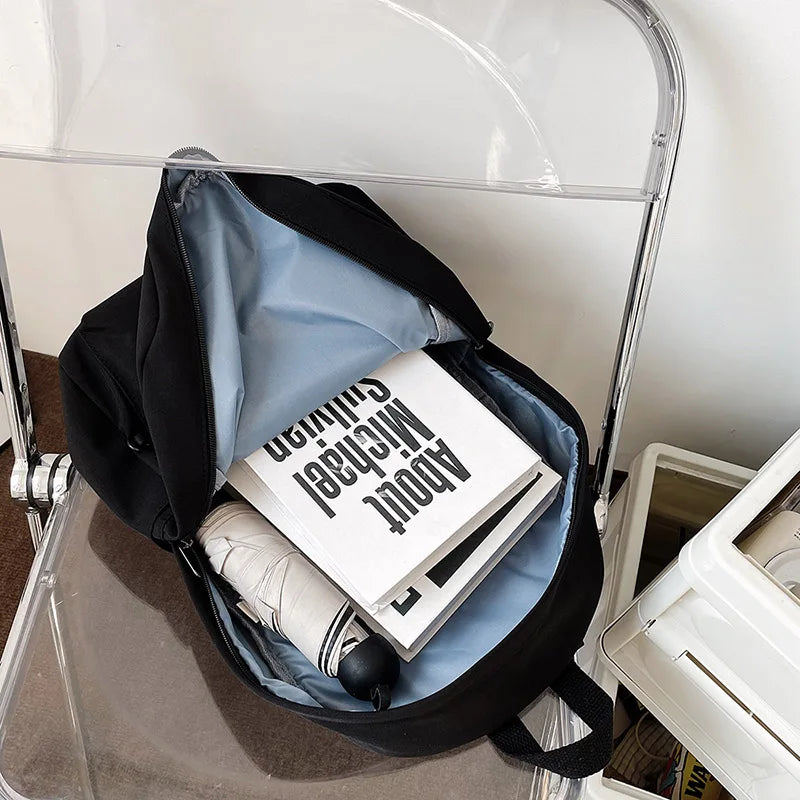High Women Backpack Solid Shoulder Bag For Teenage Girl Children Female