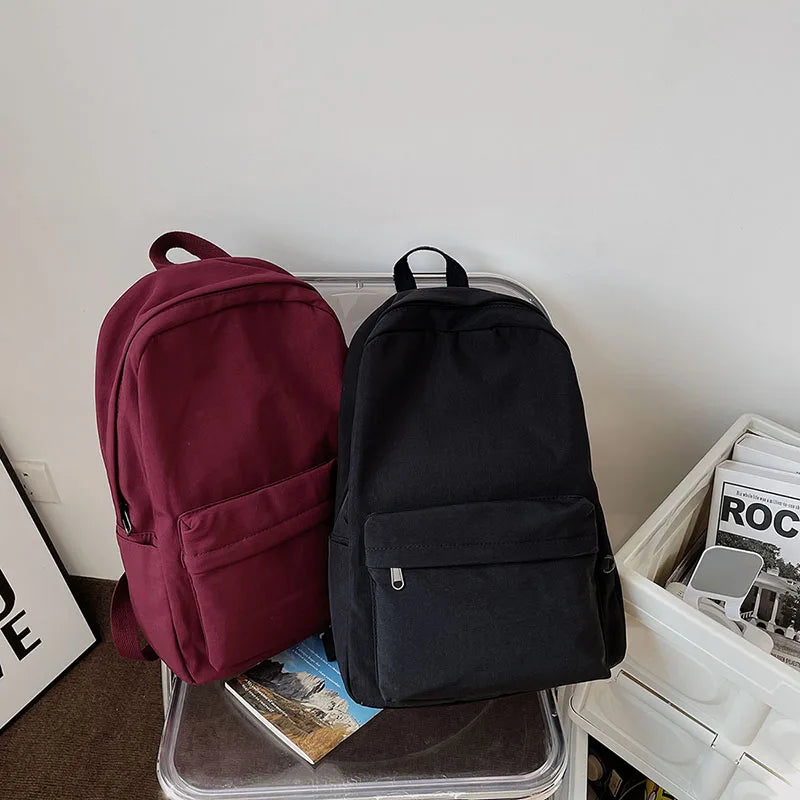 High Women Backpack Solid Shoulder Bag For Teenage Girl Children Female