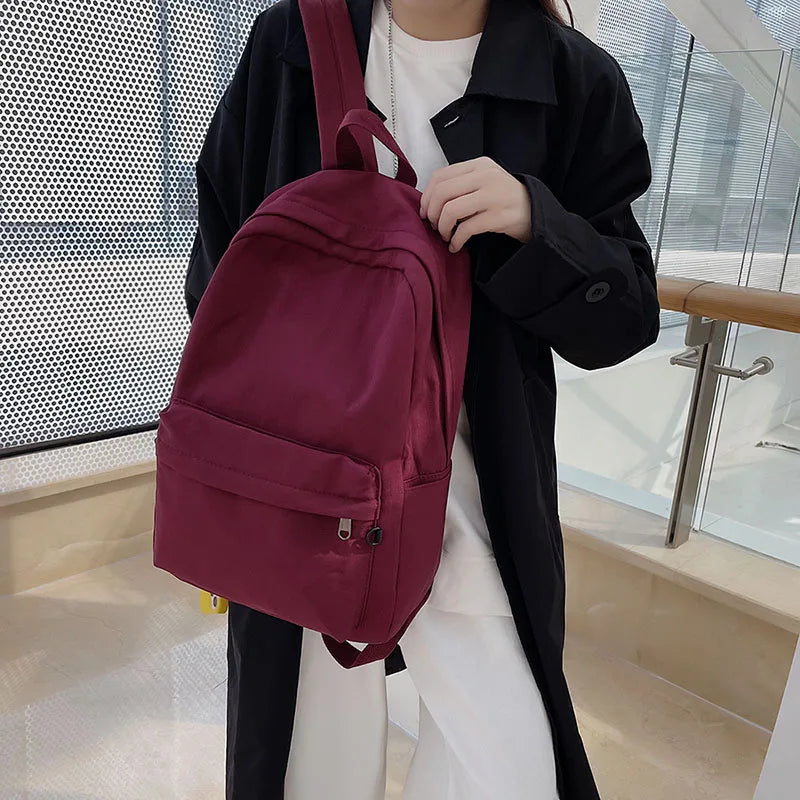 High Women Backpack Solid Shoulder Bag For Teenage Girl Children Female