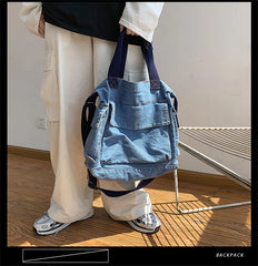 High Women Denim Shoulder Bags Vintge Book Bags For Girls