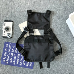 HipHop Vest Streetwear Bag For Men Multi-pocket Tactical Chest Outdoor Bullet