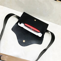 Women Leather Waist Bag Pure Ring PU Messenger Shoulder Chest Pochete