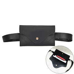 Women Leather Waist Bag Pure Ring PU Messenger Shoulder Chest Pochete