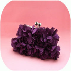 Elegant Silk Satin Evening Bag with 3D Big Flower