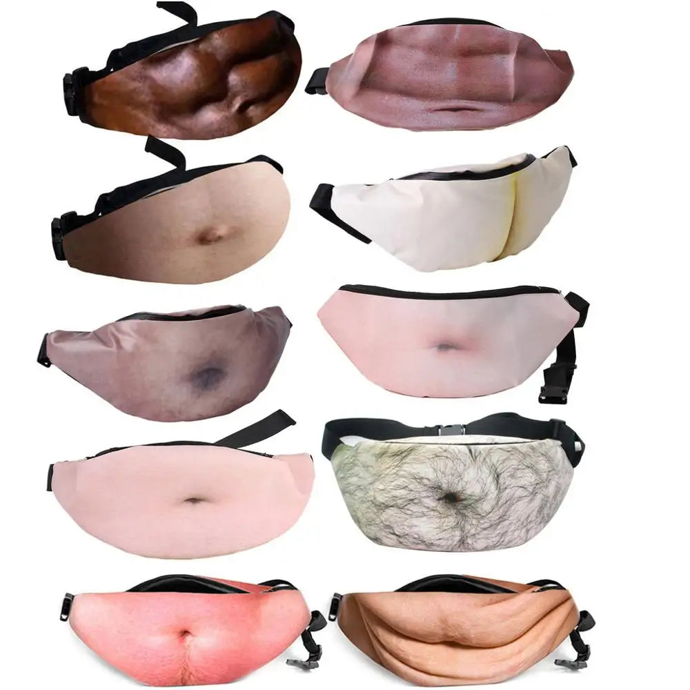 Novelty Dad Bod Waist Bag Beer Belly Fanny Pack
