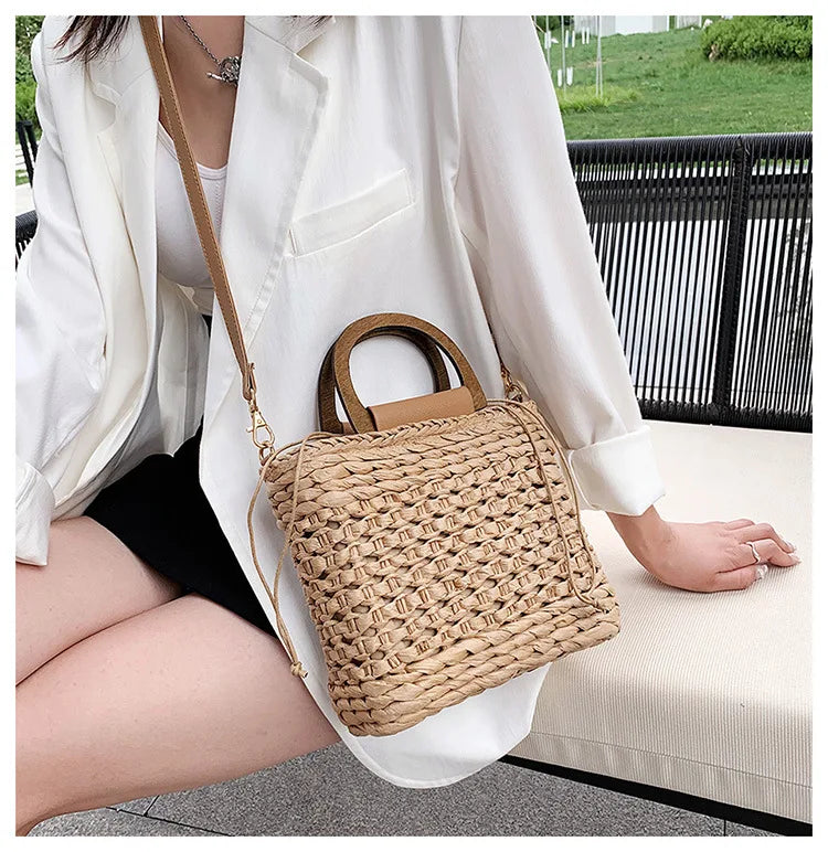 Summer Weaving Ladies Woven Beach Bag Handbag