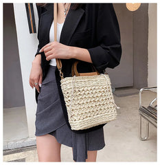 Summer Weaving Ladies Woven Beach Bag Handbag