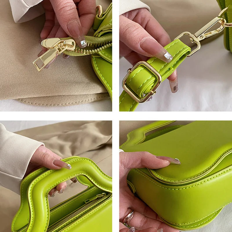 INS Women Party Small Tote Clutch Crossbody Bags Green Yellow Shoulder Bags