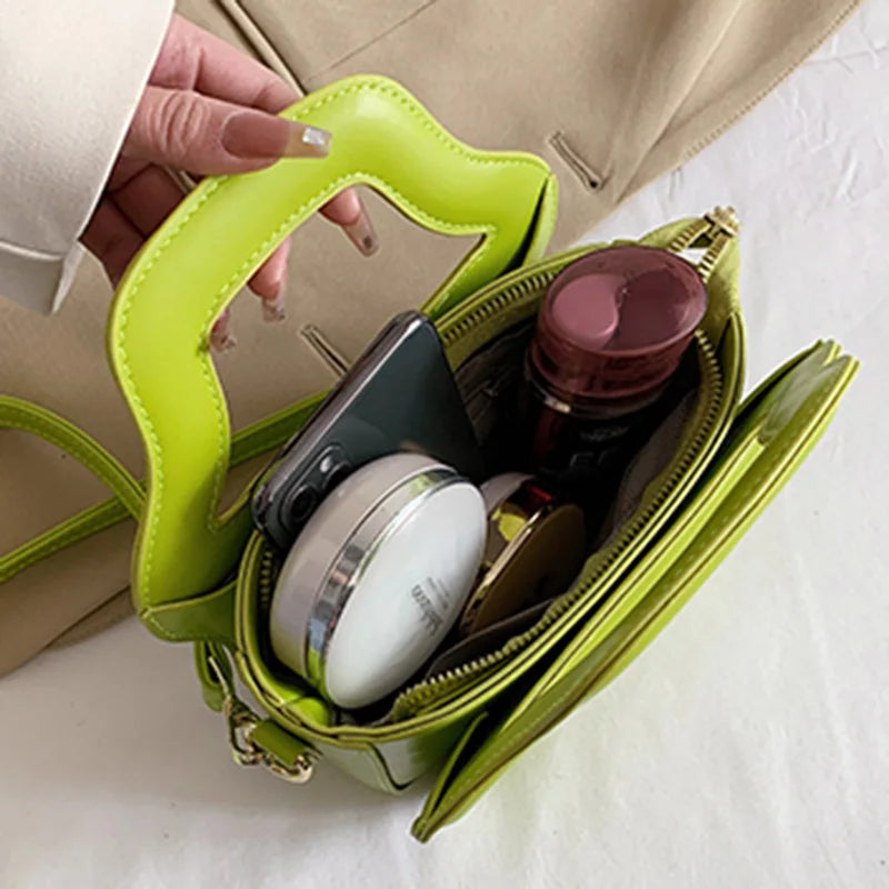INS Women Party Small Tote Clutch Crossbody Bags Green Yellow Shoulder Bags